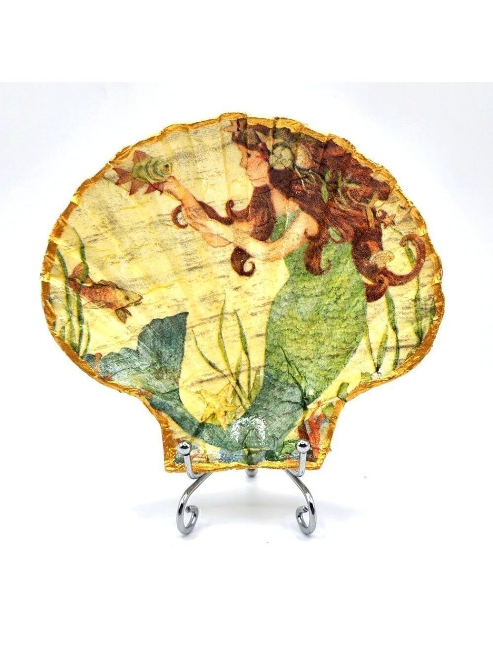 Decoupage Scalloped shell Mermaid 